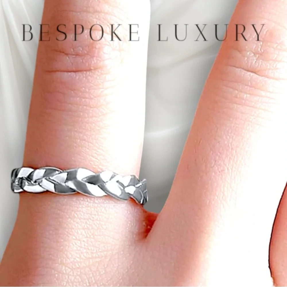 Silver Braided Ring Sterling Silver NWT - Picture 3 of 7